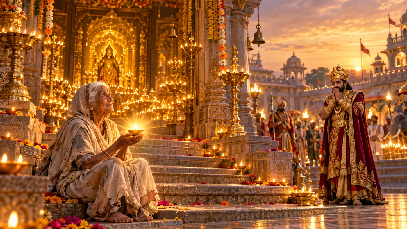 जब एक साधारण दीपक ने राजा को सिखाया सच्ची भक्ति का अर्थ | The Lamp That Taught a King True Devotion